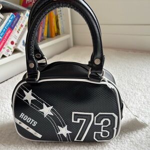 NWT Roots Y2K 73 mini bowler style varsity satchel handbag *rare*